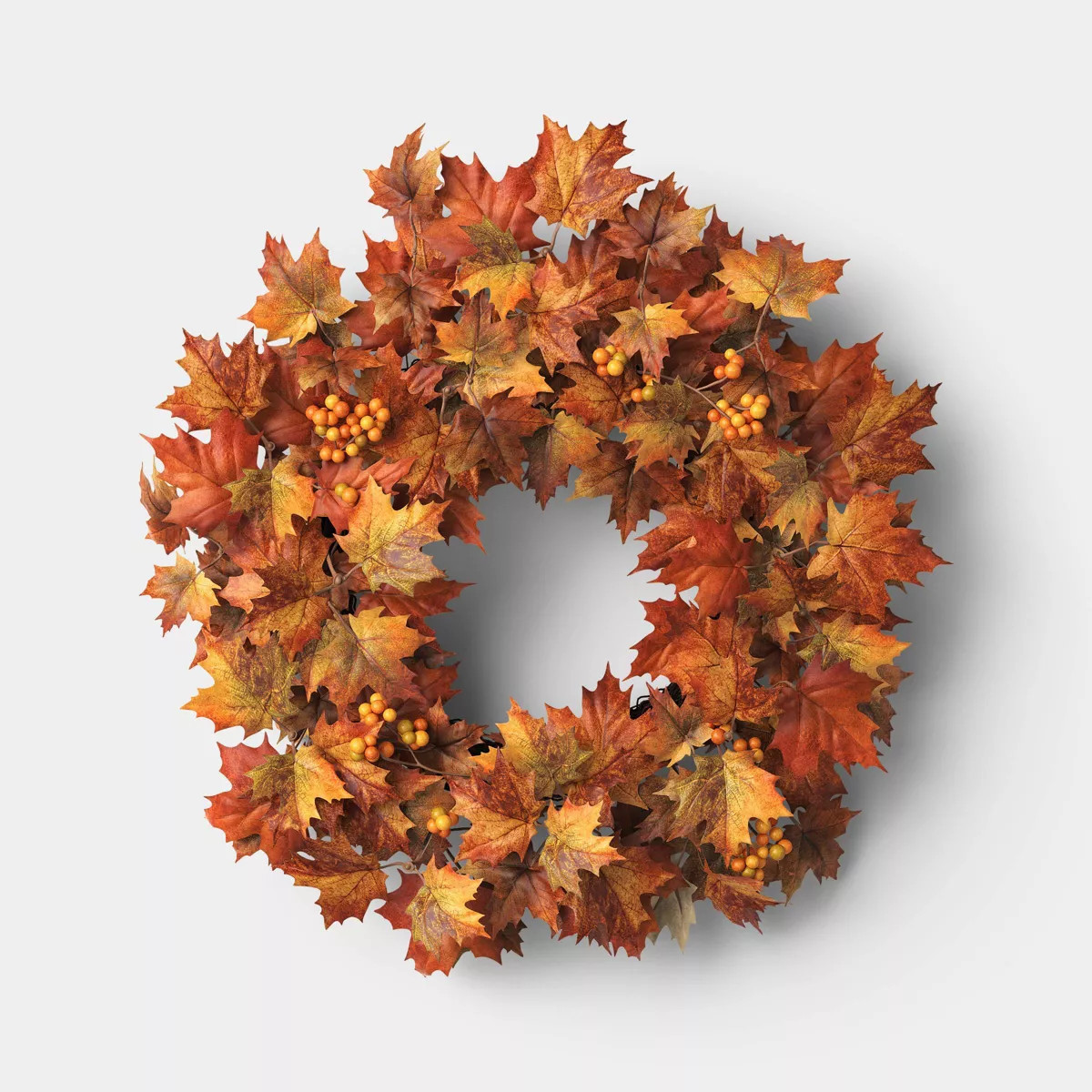 22" Orange Maple Leaf Fall Wreath - Threshold™ | Target