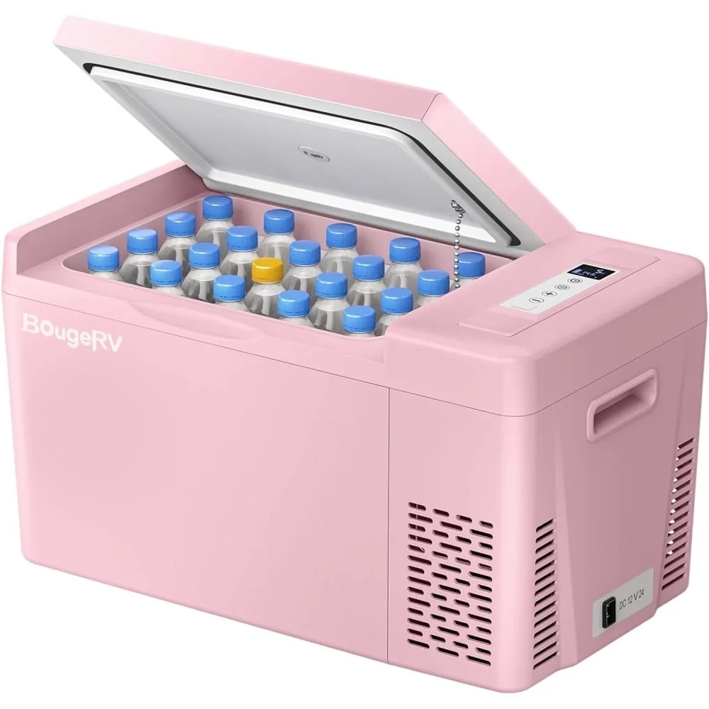 BougeRV Pink 23Qt Car Refrigerator 12 Volt Fridge Portable Freezer Compressor Cooler 12/24V DC 11... | Walmart (US)