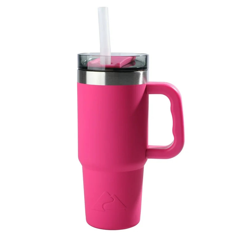 Ozark Trail 18 oz Insulated Stainless Steel Tumbler with Handle - Hot Pink | Walmart (US)