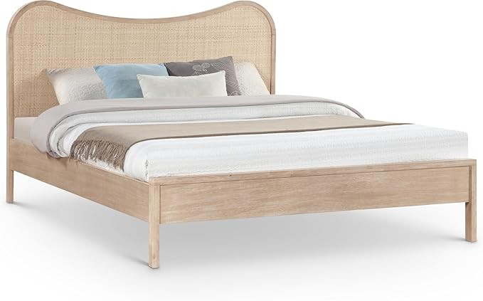Meridian Furniture 66072Natural-Q Windsor Collection Mid-Century Modern Queen Bed with Rich Natur... | Amazon (US)