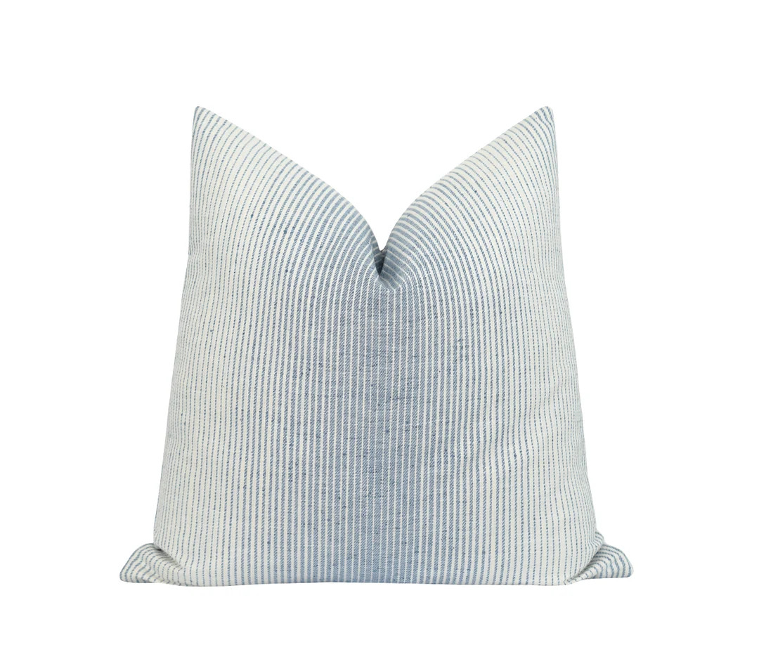 DOUBLE SIDED Coastal Pillow Cover, Blue Ivory Ombre Pillow Cover, 18 20 22  Woven Pillow Cover, B... | Etsy (US)