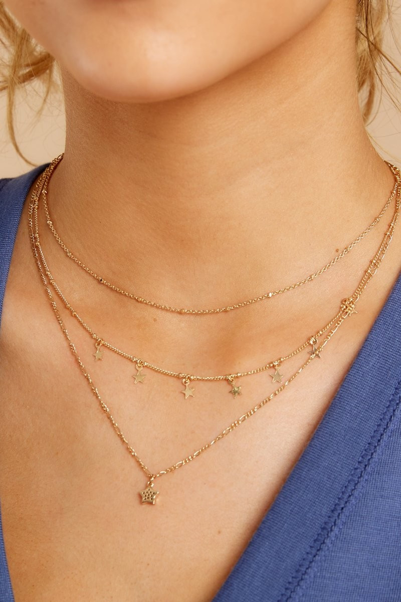 In The Dark Gold Necklace | Red Dress 