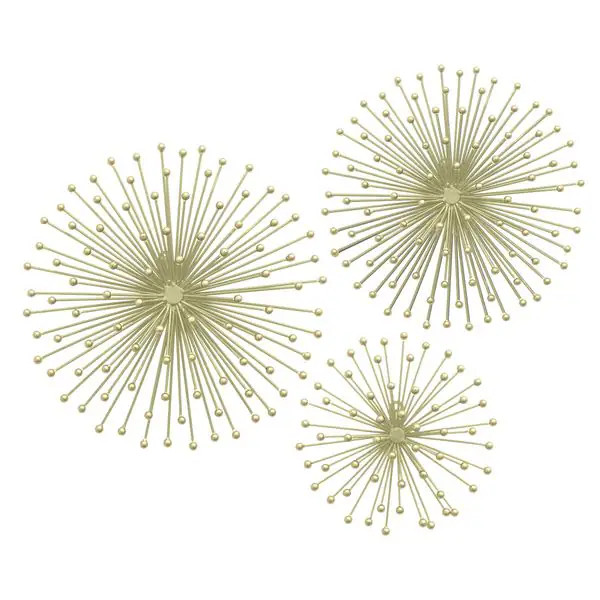 Gold Three Hands Metal Starburst Wall Art (Set of 3) | Bed Bath & Beyond