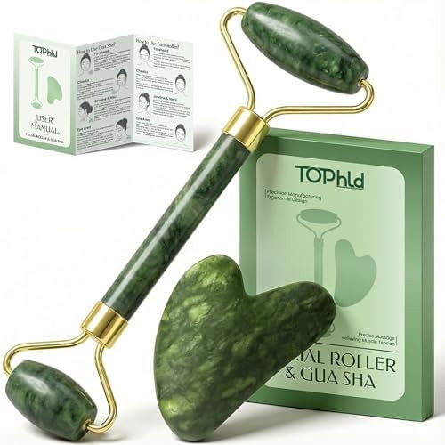 Face Roller & Gua Sha Facial Tools, Face Massager for Self Care, Jade Roller for face, Jawline Sc... | Amazon (US)