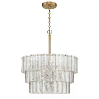 CRAFTMADE Museo 9-Light Satin Brass Finish with Mercury Glass Transitional Chandelier for Kitchen... | The Home Depot