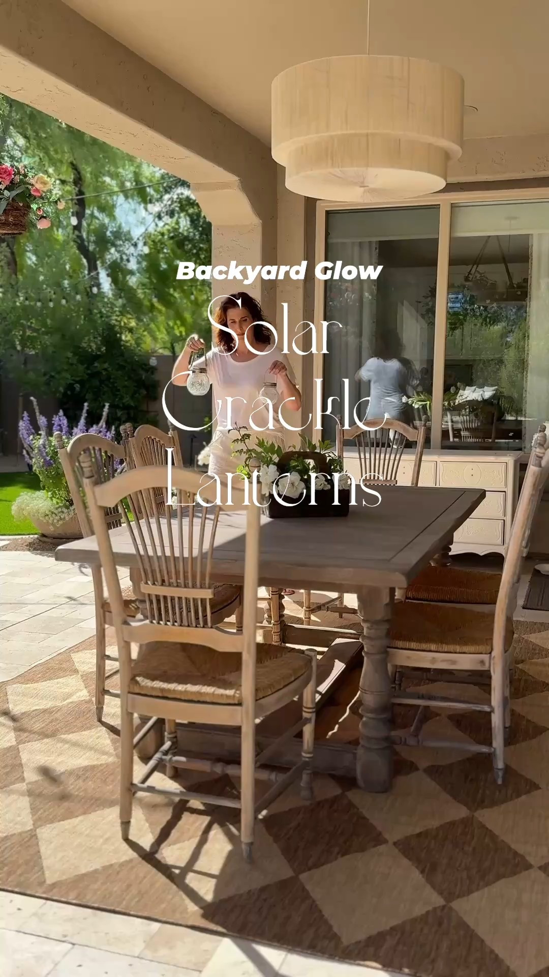 Add some twinkle! ✨These solar crackle lanterns have been such a lovely addition to our backyard. They absorb the sun during the day and twinkle at night. I place them all over my yard, and love using them to decorate my table rod for evening alfrescos too. 

#patiodecor #backyardecor #lanterns #lighting 

#LTKFindsUnder50 #LTKHome #LTKFindsUnder100