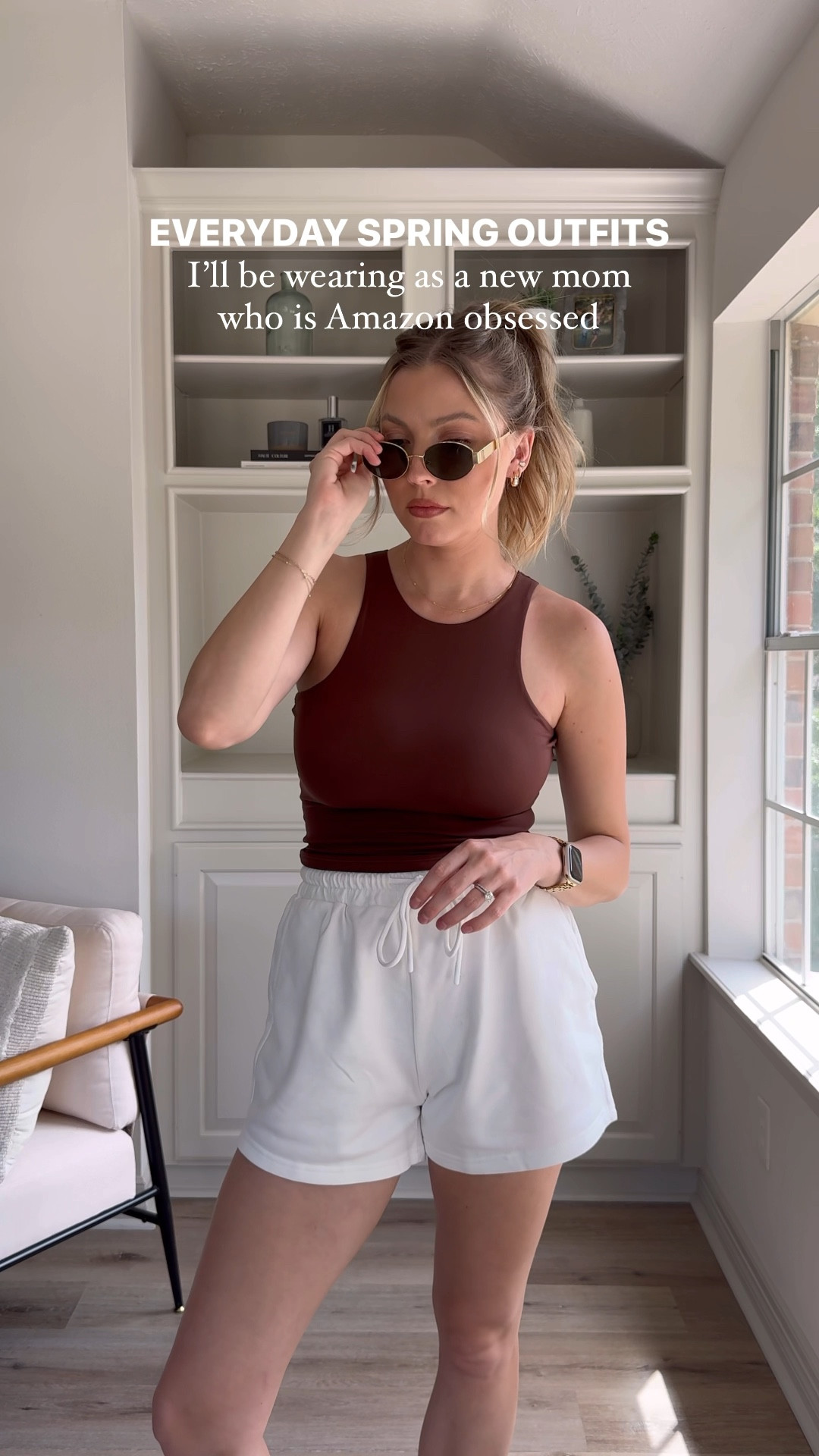 Spring outfits series!! Tank in S, lounge shorts in M, dad sandals are tts

#LTKstyletip #LTKSeasonal #LTKVideo