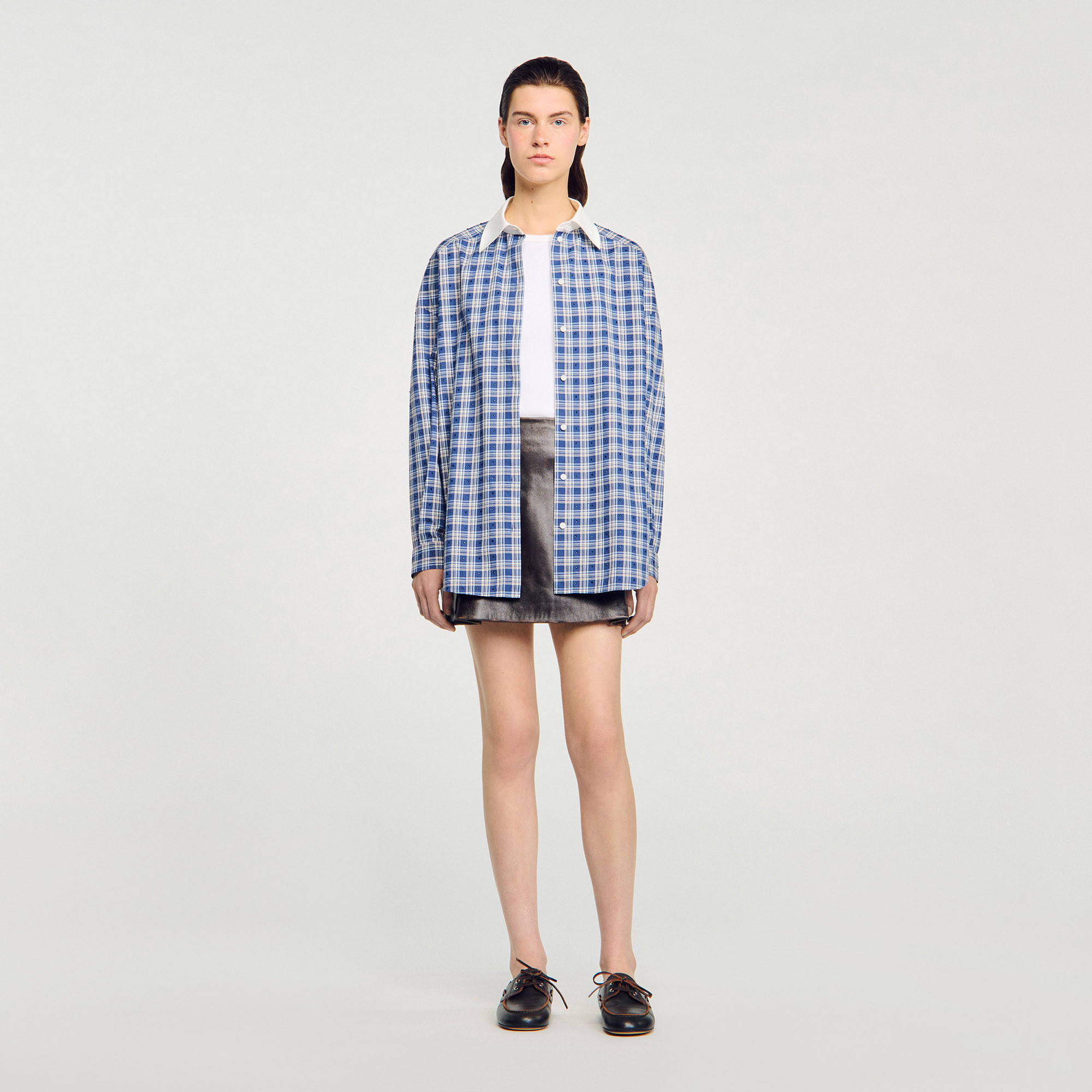 Rhinestone checkered shirt | Sandro US | Sandro-Paris US