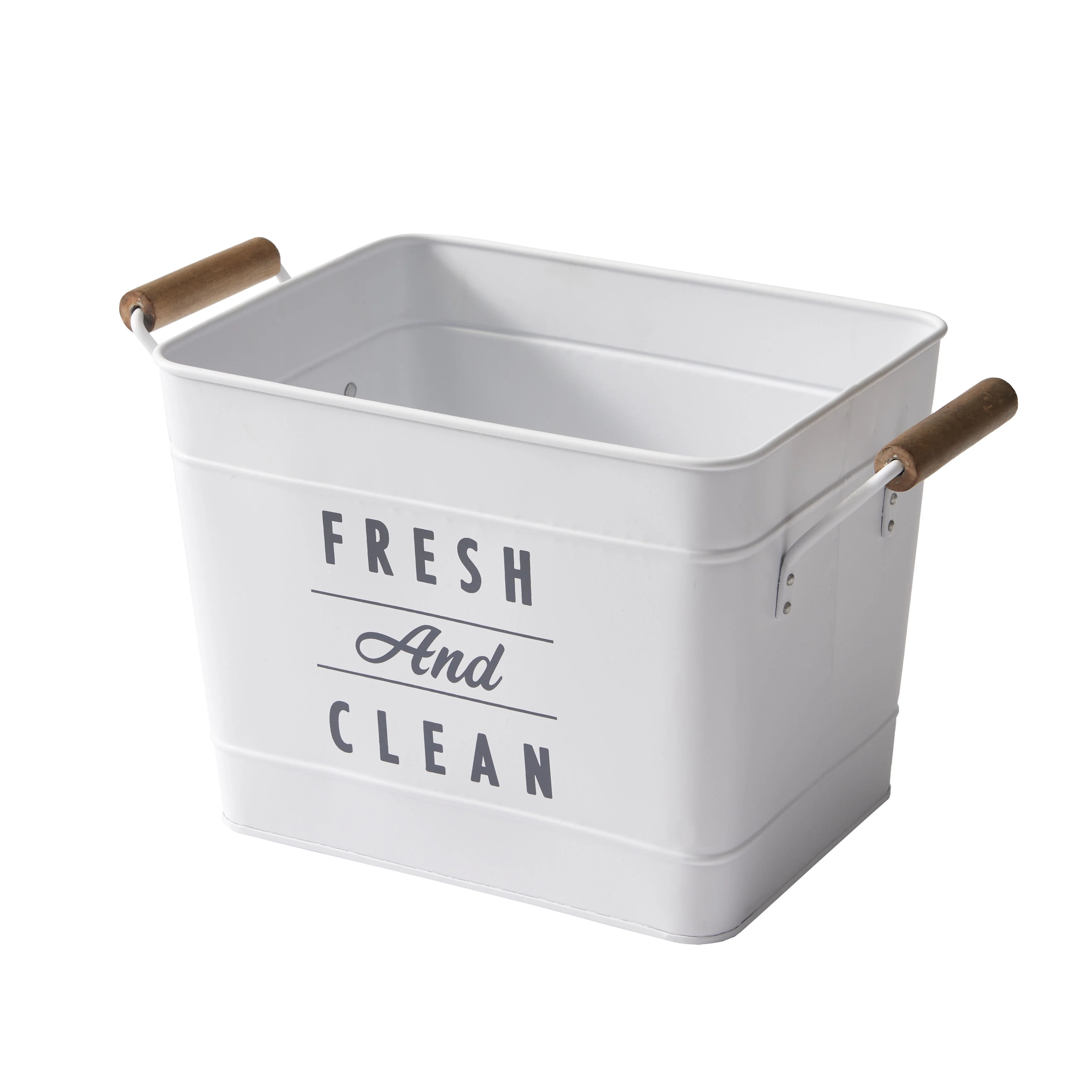 Better Homes & Gardens Metal Laundry Bucket with Wooden Handles, Adult | Walmart (US)