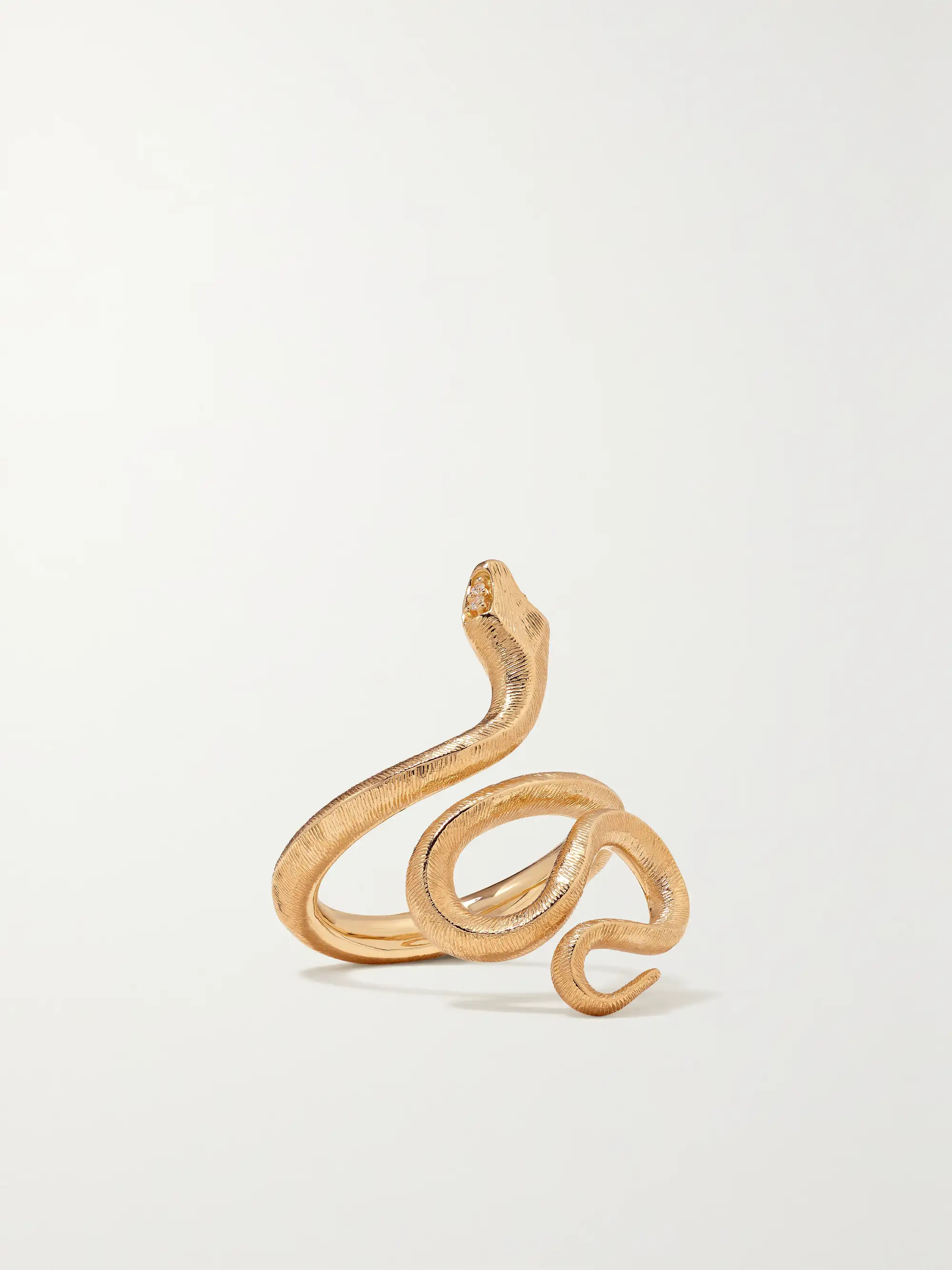 Snake medium 18-karat gold diamond ring | NET-A-PORTER (US)