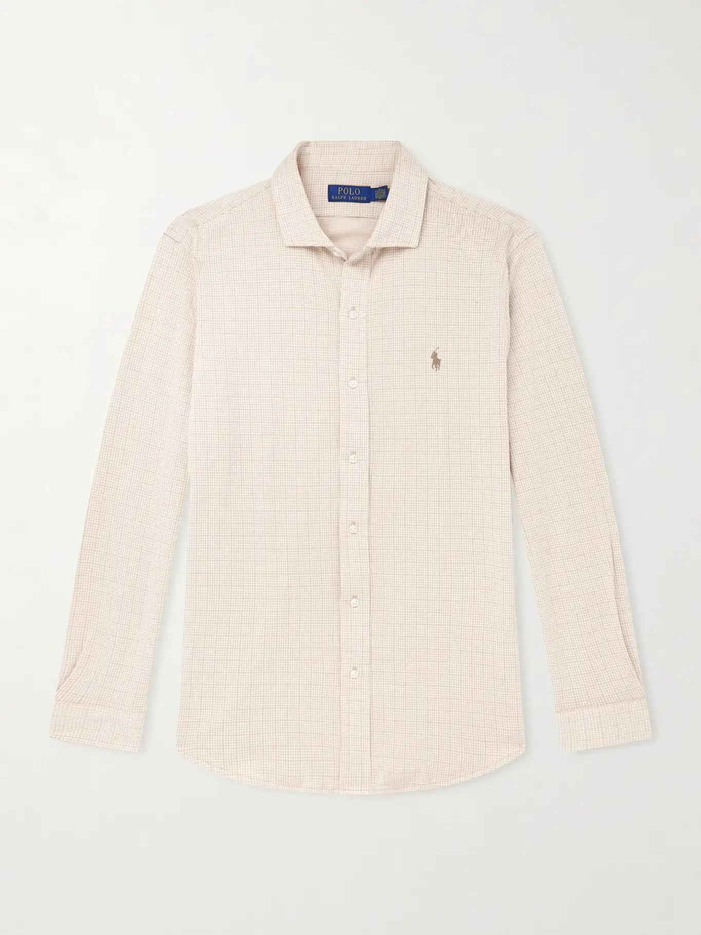 Logo-Embroidered Houndstooth Cotton-Jersey Shirt | Mr Porter (US & CA)