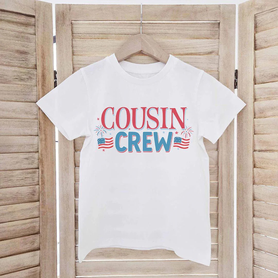 Cousin Crew Fireworks Kids Graphic Tee | White | Caden Lane