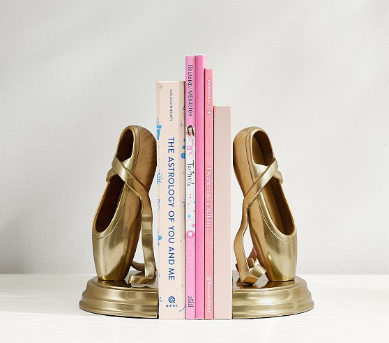 Ballet Slipper Gold Bookends | Pottery Barn Kids