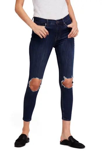 Women's Free People High Waist Ankle Skinny Jeans, Size 24 - Blue | Nordstrom