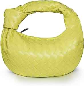 Woven Handbag,Women Shoulder Bag Hobo Handbag Leather Soft Shoulder Bag Woven Clutch Bag Knotted ... | Amazon (US)