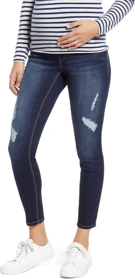 Ripped Ankle Skinny Maternity Jeans | Nordstrom