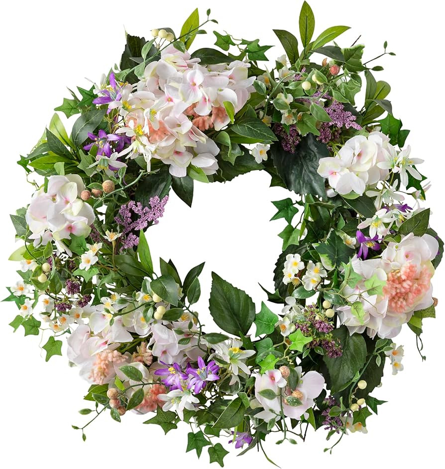 Balsam Hill Outdoor Enchanted Garden Spring & Summer Wreath - 30" Premium UV-Protected Green Wrea... | Amazon (US)