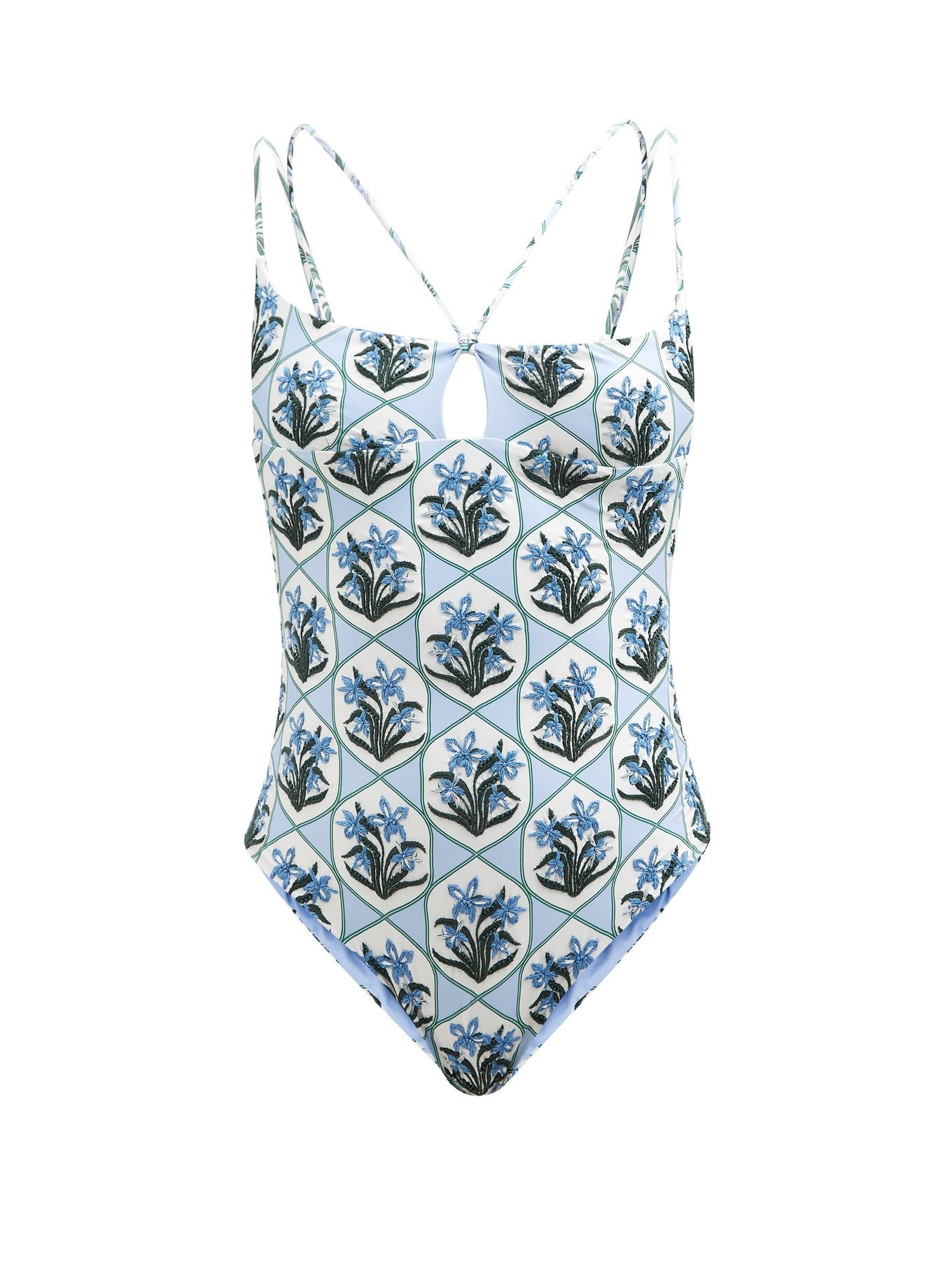 Boliviana floral-embroidered jersey swimsuit | Agua by Agua Bendita | Matches (US)