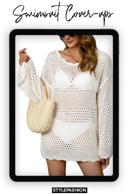 Chic swimsuit cover up under $30. Crochet cover up, long sleeve cover up dress 

#LTKSeasonal #LTKSwim #LTKTravel