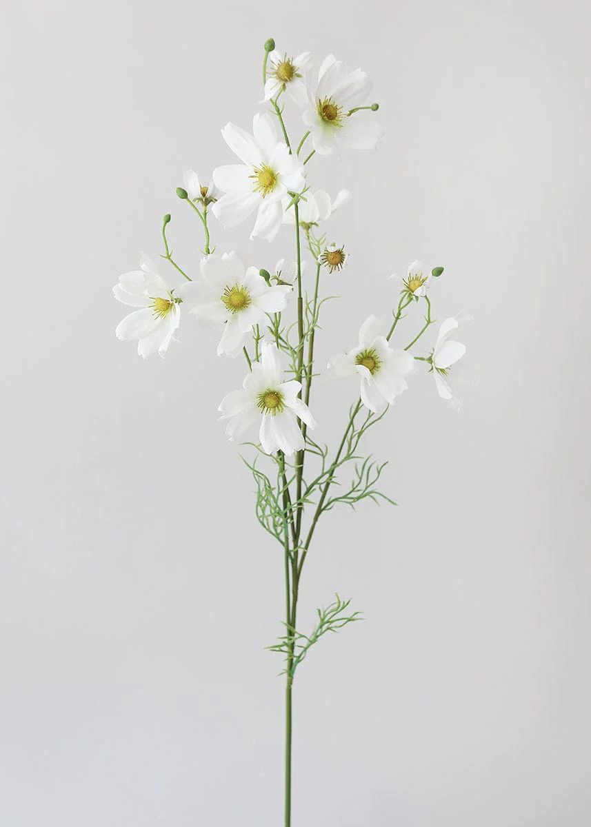White Cosmos Flower Spray | Artificial Wildflowers at Afloral.com | Afloral