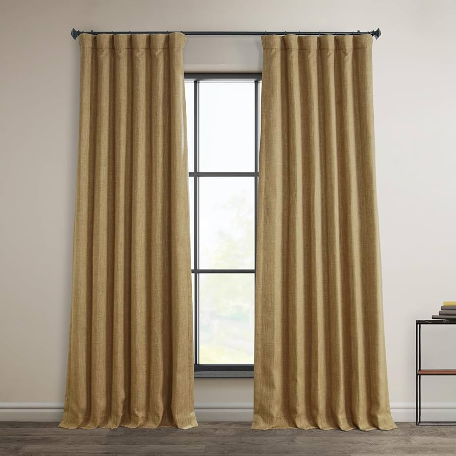 HPD Half Price Drapes Faux Linen Room Darkening Curtains - 96 Inches Long Luxury Linen Curtains f... | Amazon (US)