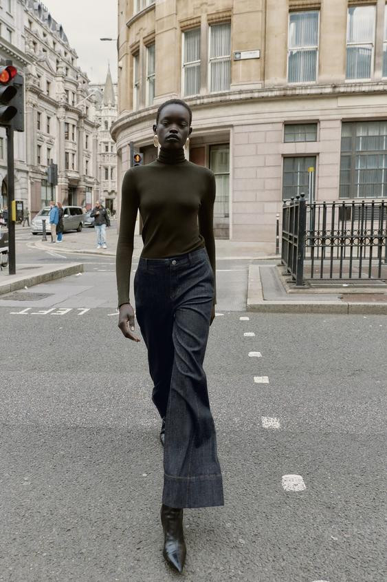 WIDE LEG TROUSERS WITH SEAMS | Zara UK