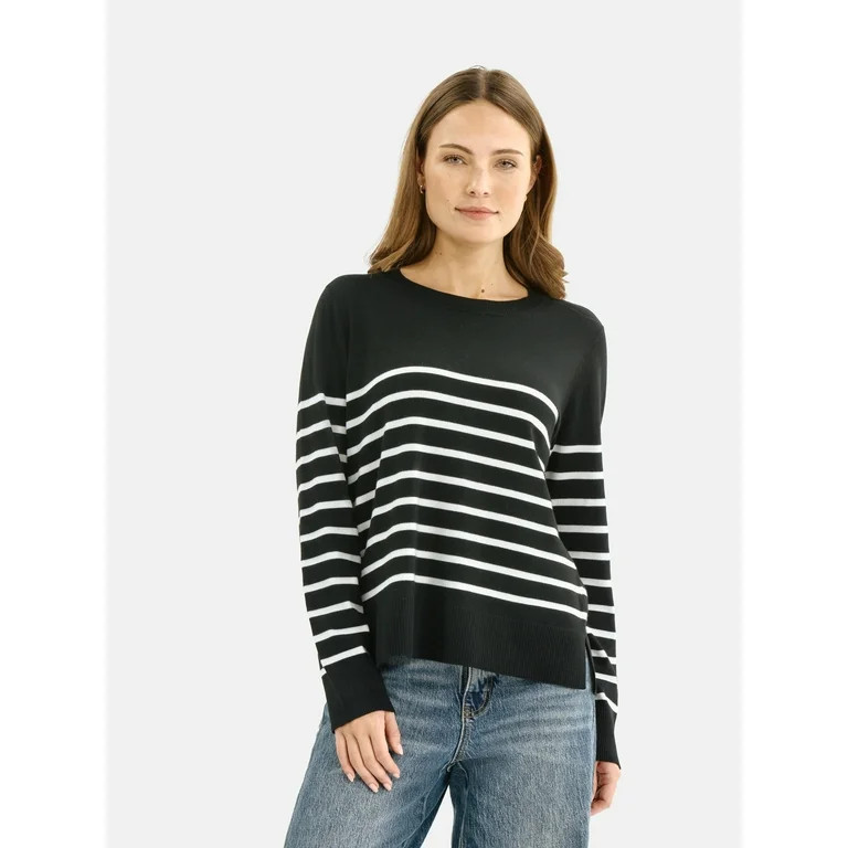 Time and Tru Women’s Fine Gauge Pullover Sweater, Size XS-3XL | Walmart (US)