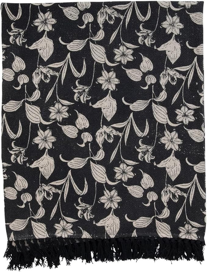 Creative Co-Op Recycled Cotton Printed Throw with Floral Pattern and Fringe | Amazon (US)
