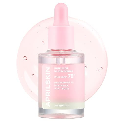 APRILSKIN Pink Aloe Mucin Serum 1.01 fl.oz (30ml) Hydrating 78% Jeju Aloe Mucin Formula with Non-Sticky Finish for a Glass Glow Look, Korean Skincare | Amazon (US)