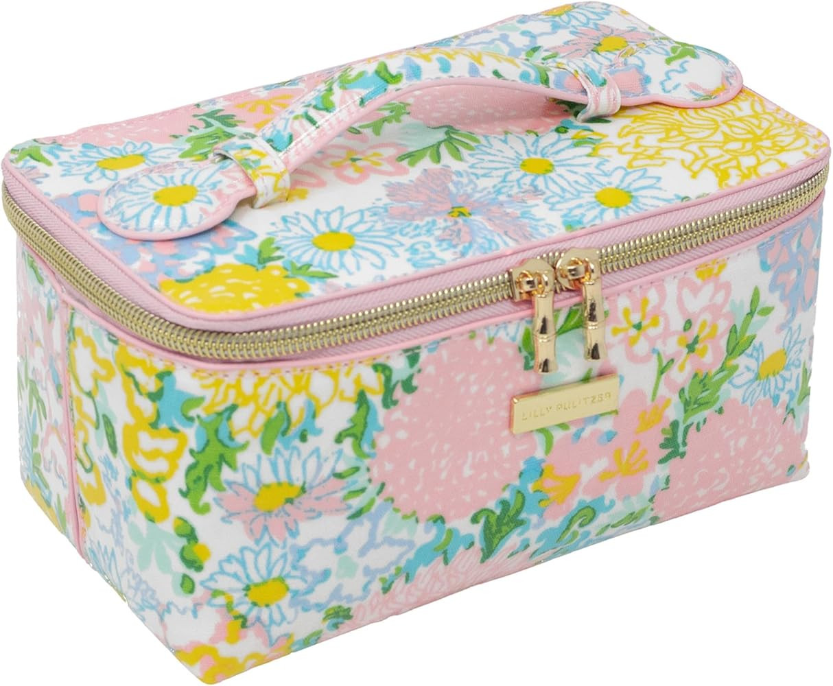 Lilly Pulitzer Cosmetic Bag for Women, Makeup Box with Zipper for Skincare (Lilly Garden Home) | Amazon (US)