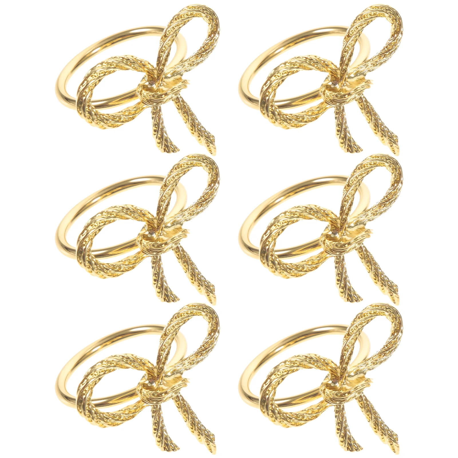 6 Pcs Gold Napkin Ring Bow Holder Christmas Dinner Supplies Wedding Decorations Serviette Buckle ... | Walmart (US)
