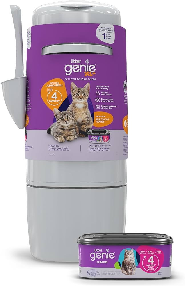 Litter Genie XL+ Pail | Cat Litter Waste Disposal System for Odor Control | Includes 1 Jumbo Refi... | Amazon (US)