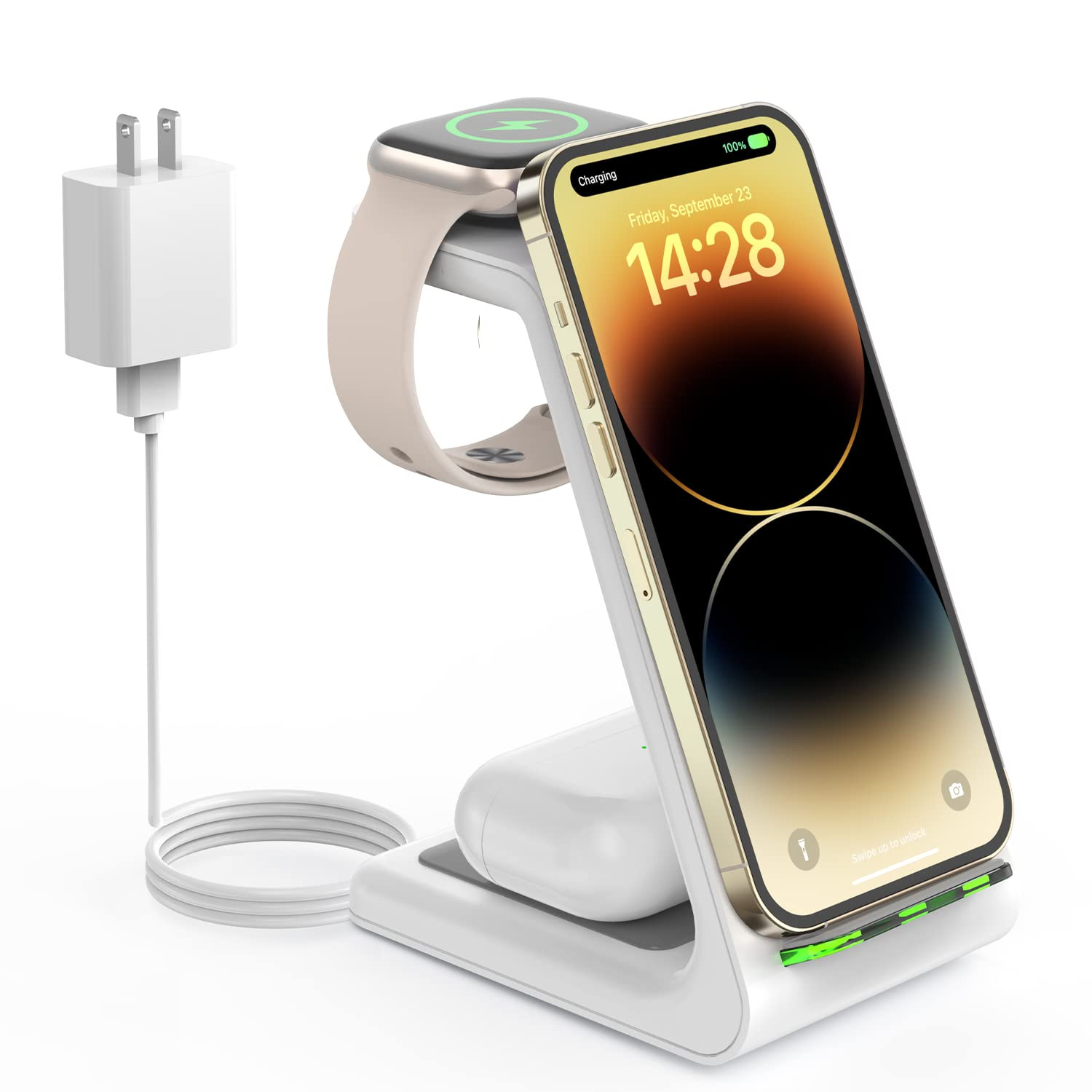 Wireless Charging Station for Apple - 3 in 1 Wireless Charger Stand Dock Watch and Phone Charger ... | Amazon (US)
