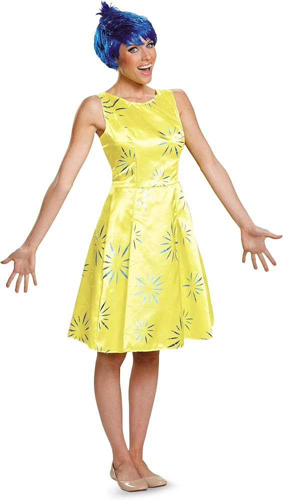 Inside Out Joy Costume, Official Disney Pixar Inside Out Joy Costume Dress, Adult | Amazon (US)