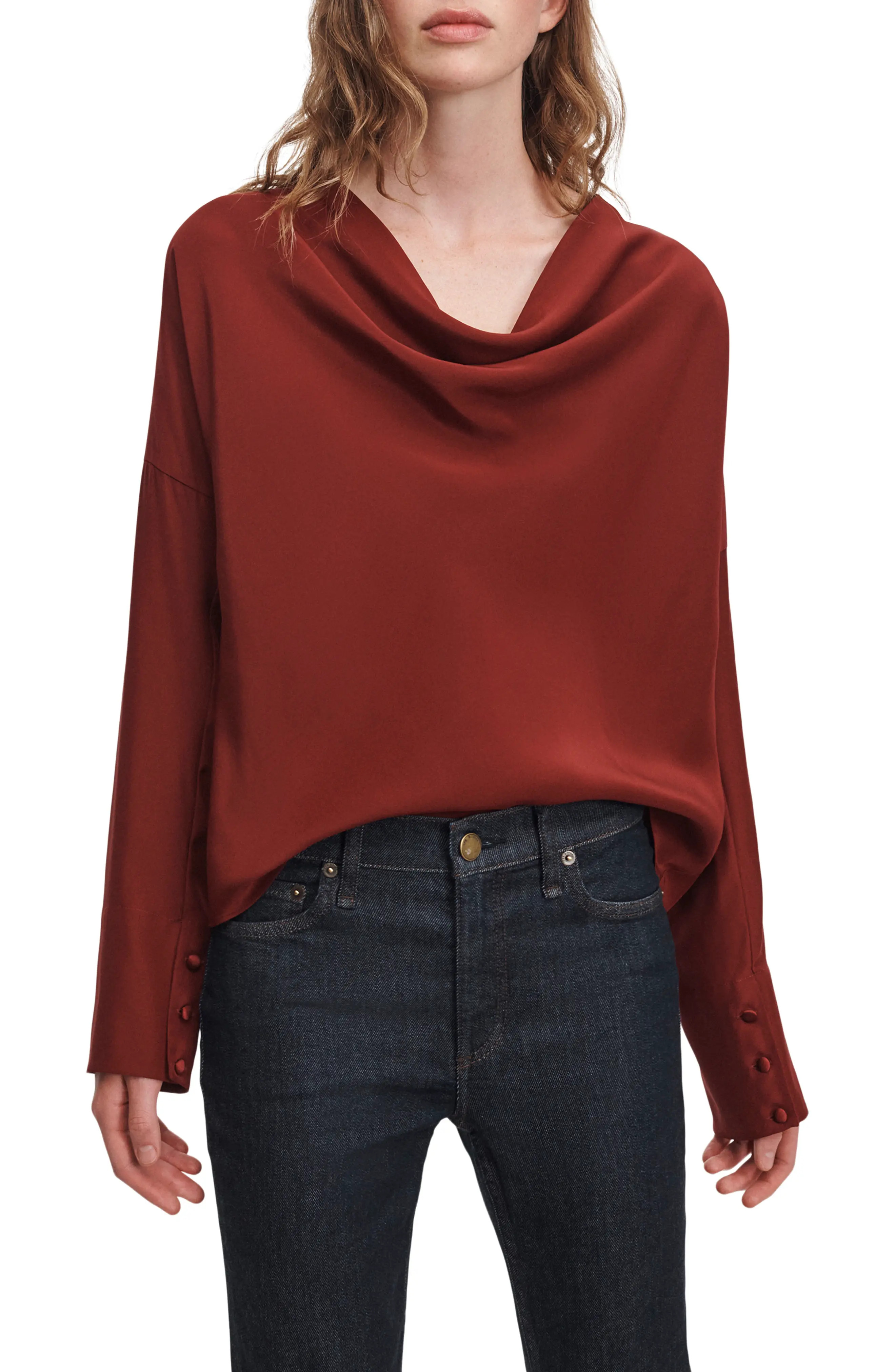rag & bone Vinnie Cowl Neck Silk Top (Women) | Nordstrom | Nordstrom