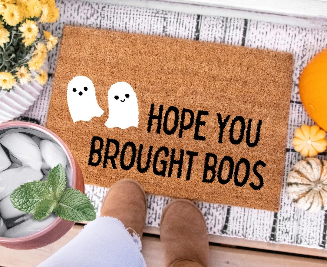Hope You Brought Boos Doormat, Halloween Doormat, Fall Doormat, Ghost Doormat, Boo, Autumn Doorma... | Etsy (US)