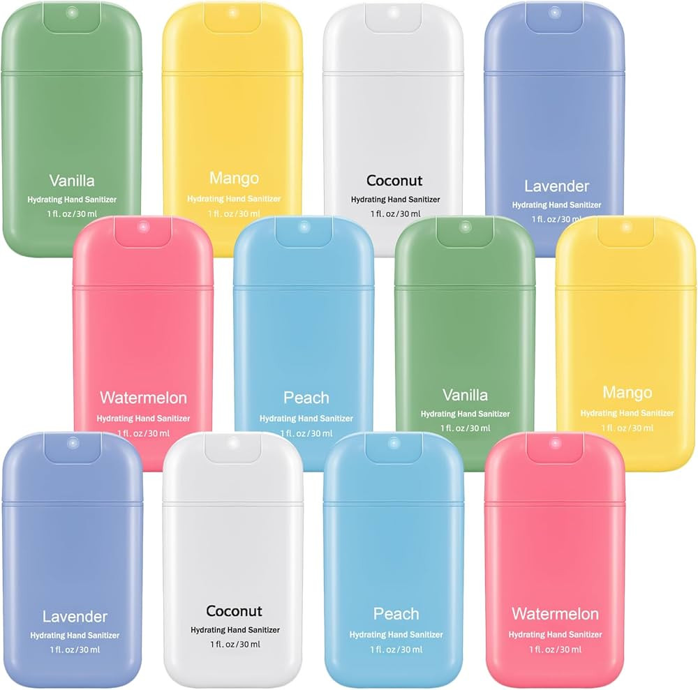 Frienda 12 Pcs Power Mist Hand Sanitizer Spray with Keychain Mini Hand Sanitizer Bulk 1 Fl. oz Tr... | Amazon (US)