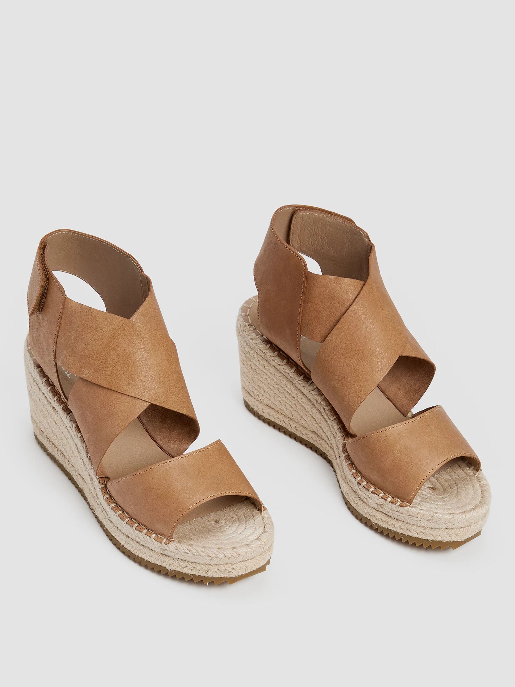 Willow Tumbled Leather Wedge Espadrille | Eileen Fisher