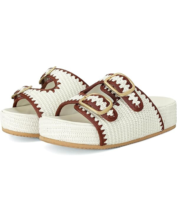 Raffia Sandals for Women Platform Slide Sandals Espadrille Adjustable Double Buckle Summer Comfor... | Amazon (US)