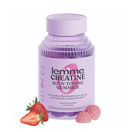 Lemme Creatine Monohydrate Gummies for Women and Men, 5g Dose to Support Lean Muscle, Strength, Recovery, Cognitive Health, w/Ginseng for Absorption, Sour Strawberry, NSF Certified, 60 Gummies | Amazon (US)