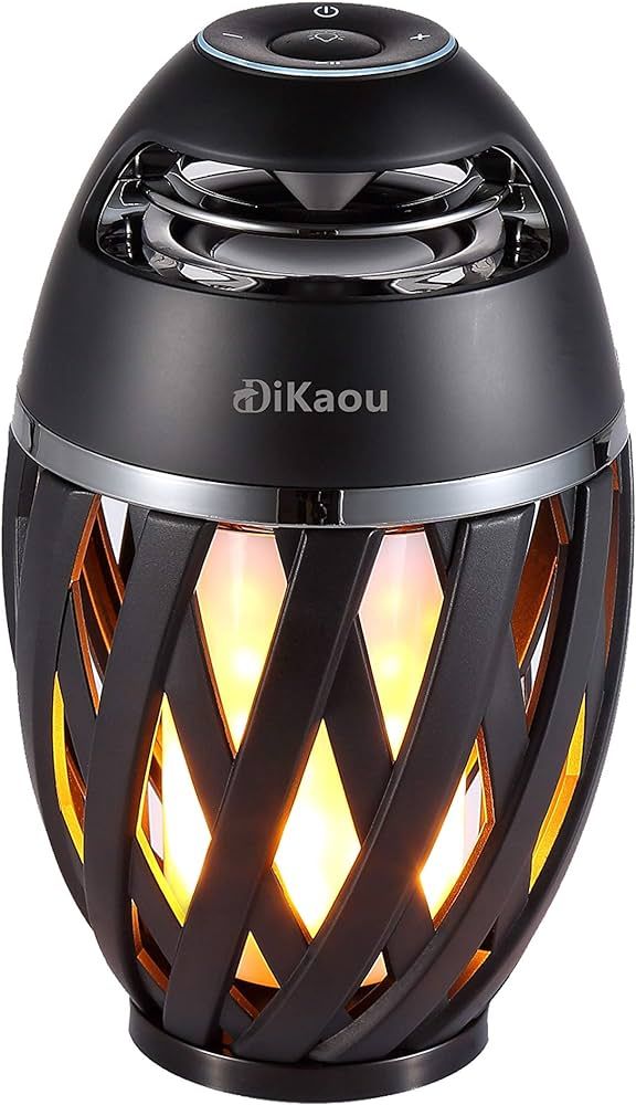 DiKaou LED Flame Outdoor Table Lamp Torch Table Lamp with Blutooth Speaker, Rechargeable Ambience... | Amazon (US)