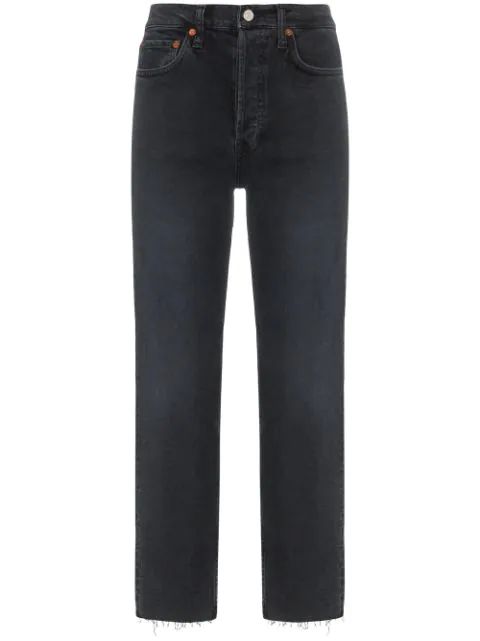 RE/DONE Stovepipe Raw Hem Jeans - Farfetch | Farfetch (UK)