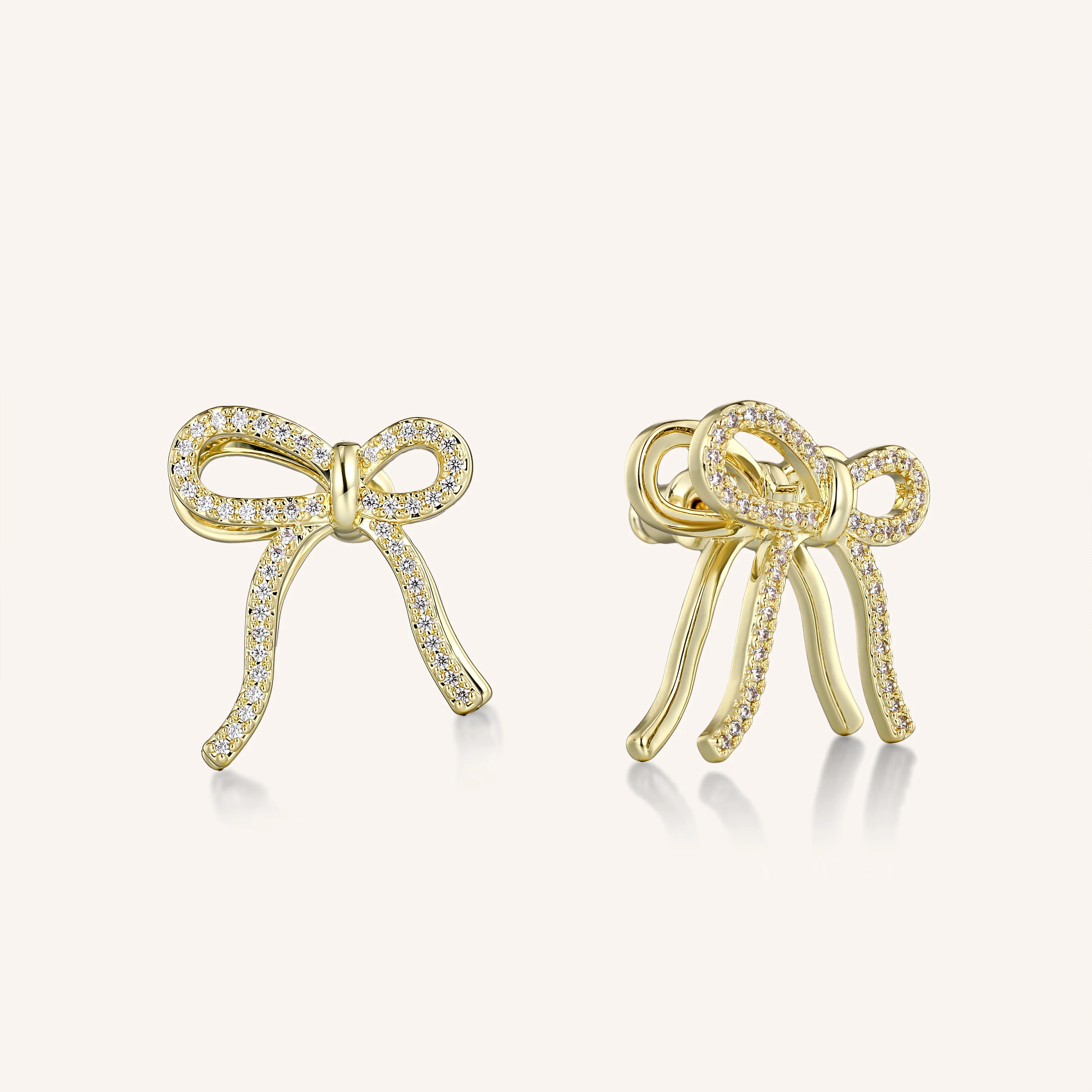 Pavé Bow Stud Earrings | Victoria Emerson