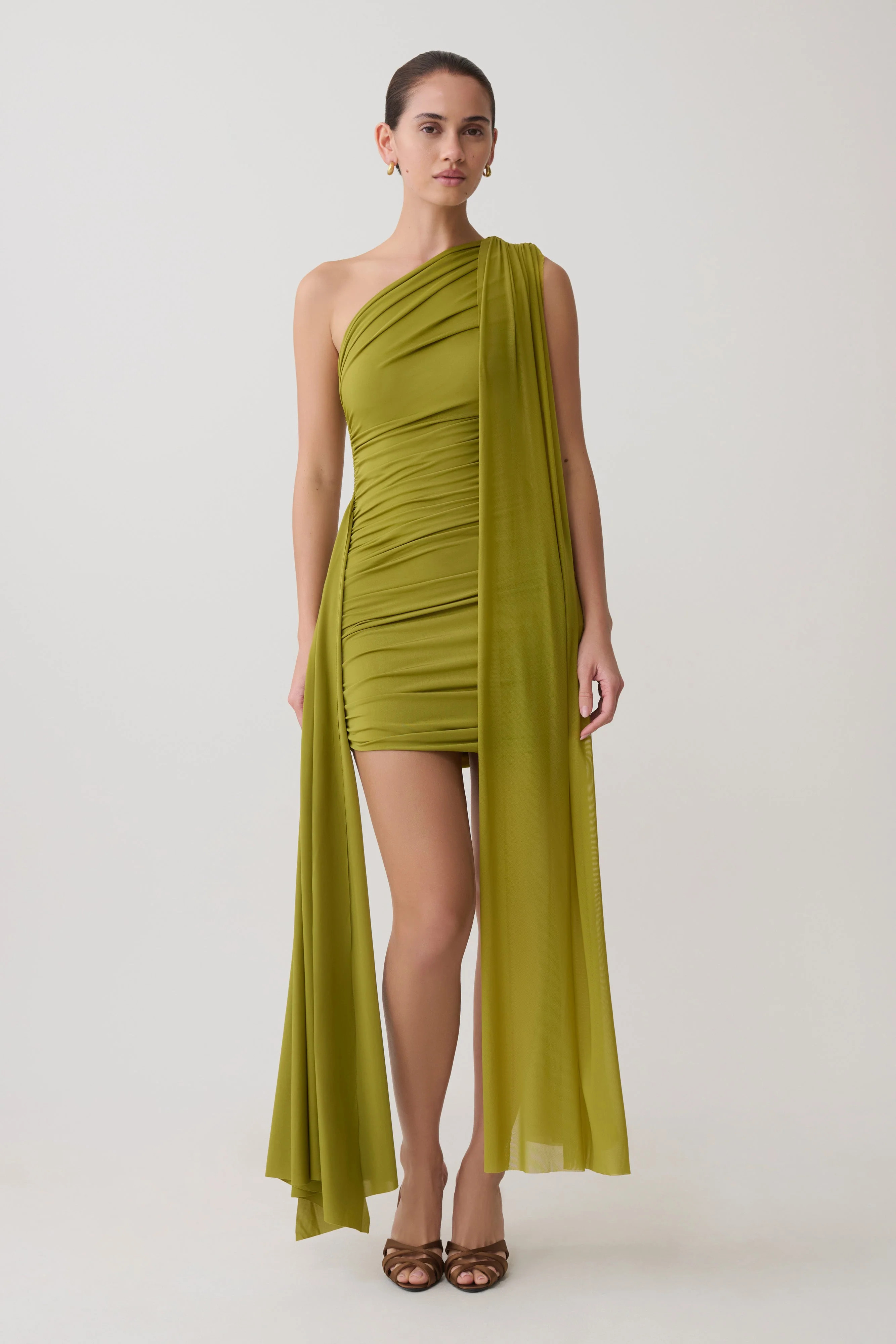 Asher Mini Dress - Olive | Meshki UK