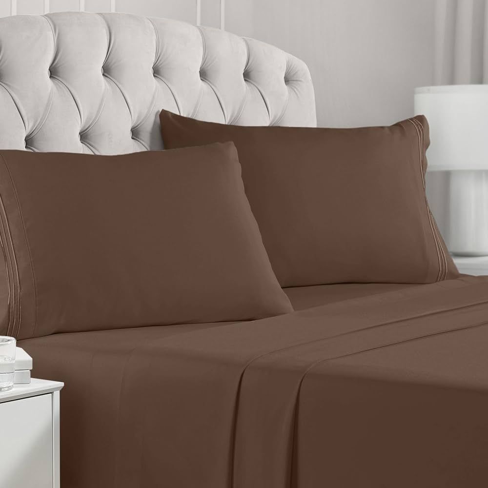 Mellanni King Size Sheets Set - 4 Piece Iconic Collection Bedding Sheets & Pillowcases - Luxury, ... | Amazon (US)