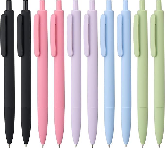 LINFANC Black Gel Pens Fine Point Smooth Writing Pens Bulk, Soft Touch Cute Pens Aesthetic School... | Amazon (US)