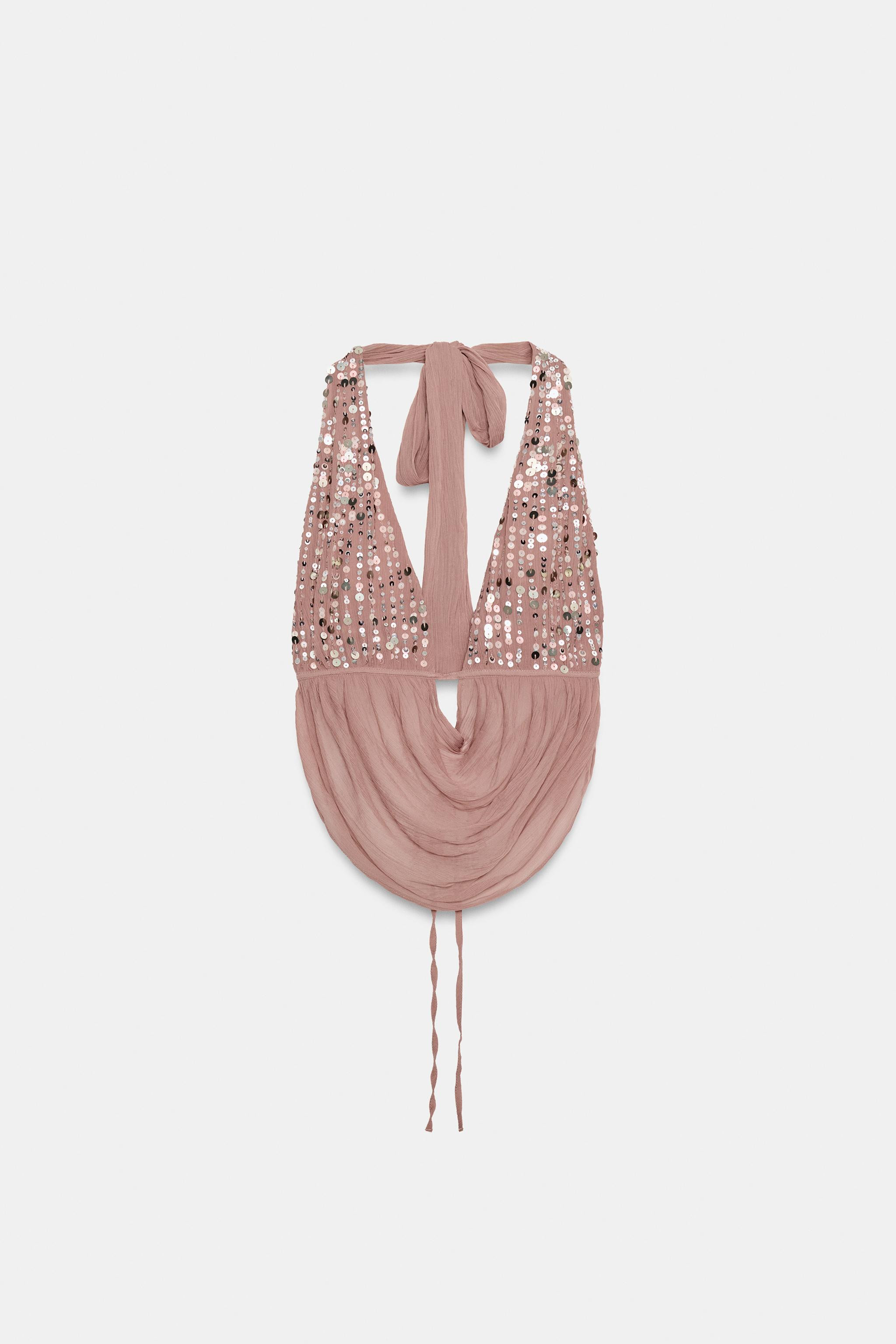 SEQUIN HALTER TOP | Zara UK