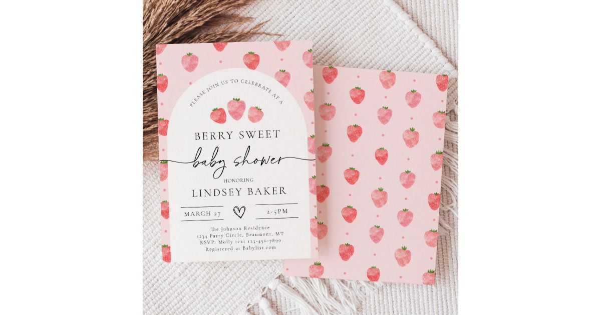 Strawberry Baby Shower Invitation | Berry Baby | Zazzle | Zazzle