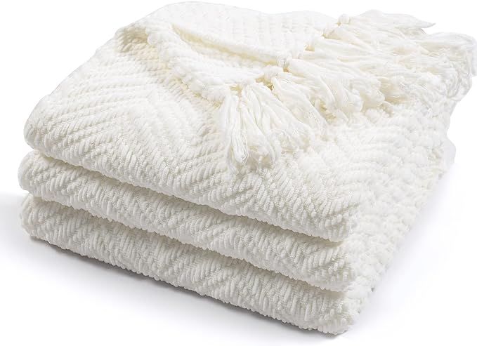 RECYCO Chenille Knit Throw Blanket for Couch, Versatile Decorative Woven Knit Chenille Blanket fo... | Amazon (US)