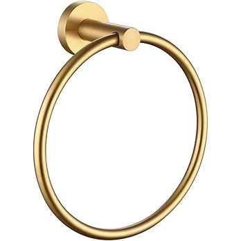 Hand Towel Ring Brushed Gold, APLusee SUS 304 Stainless Steel Round Towel Holder for Contemporary... | Amazon (US)